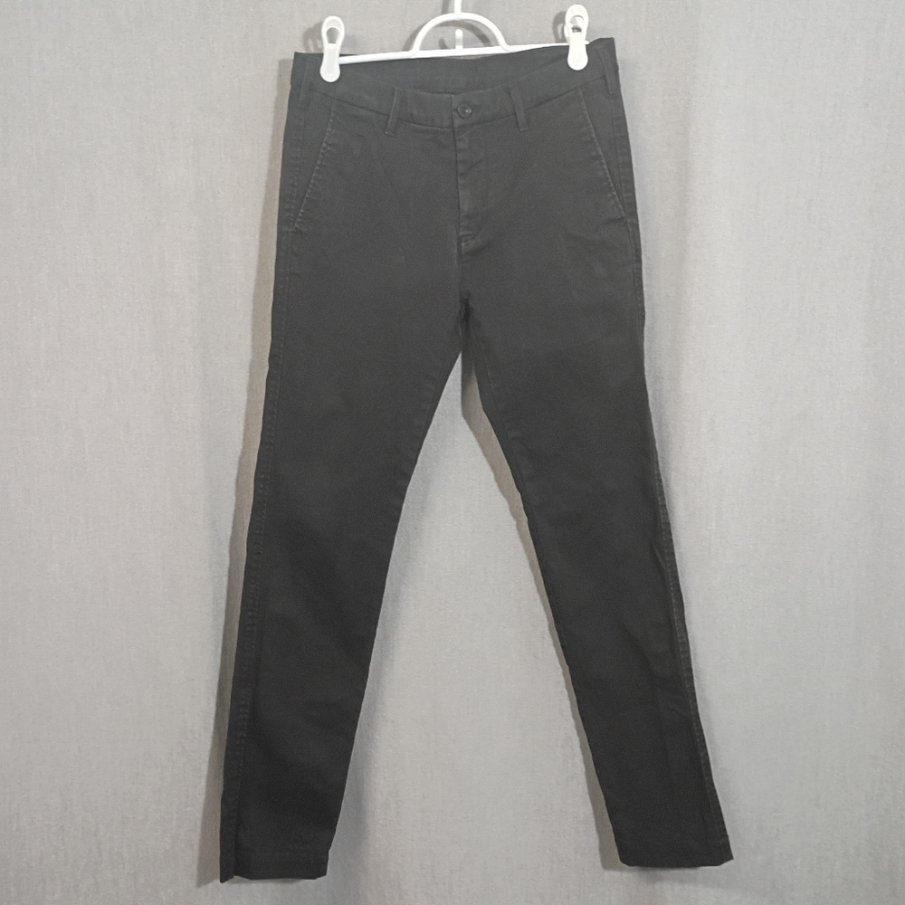 Uniqlo Men's Black Pants, 4 Pocket 29Wx30L 96% Cotton 4% Spandex